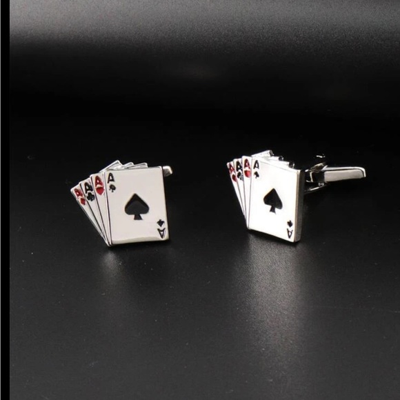 3 pc Unisex Poker Pattern Polvester Printed
Casual Fashion Necktie & cuff links - Picture 10 of 10